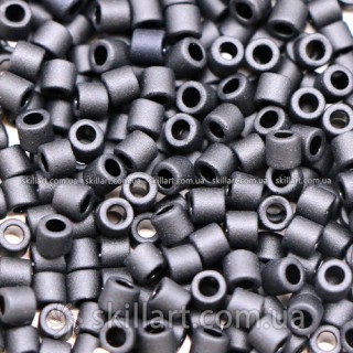 Бисер DBL-310 Miyuki Delica Beads 8/0 (матовый, черный)